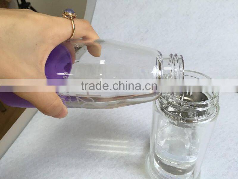 Portable Borosilicate glass, 360ml capacity, eleganty talll ,FDA standard,