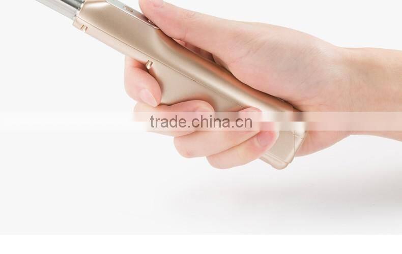 Unique desigh wired monopod with flash light mini power bank monopod selfie stick