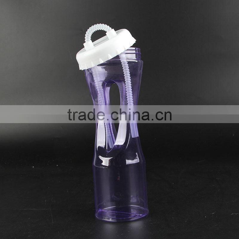 Party Single Wall Plastic Drinking Bottle with Straw