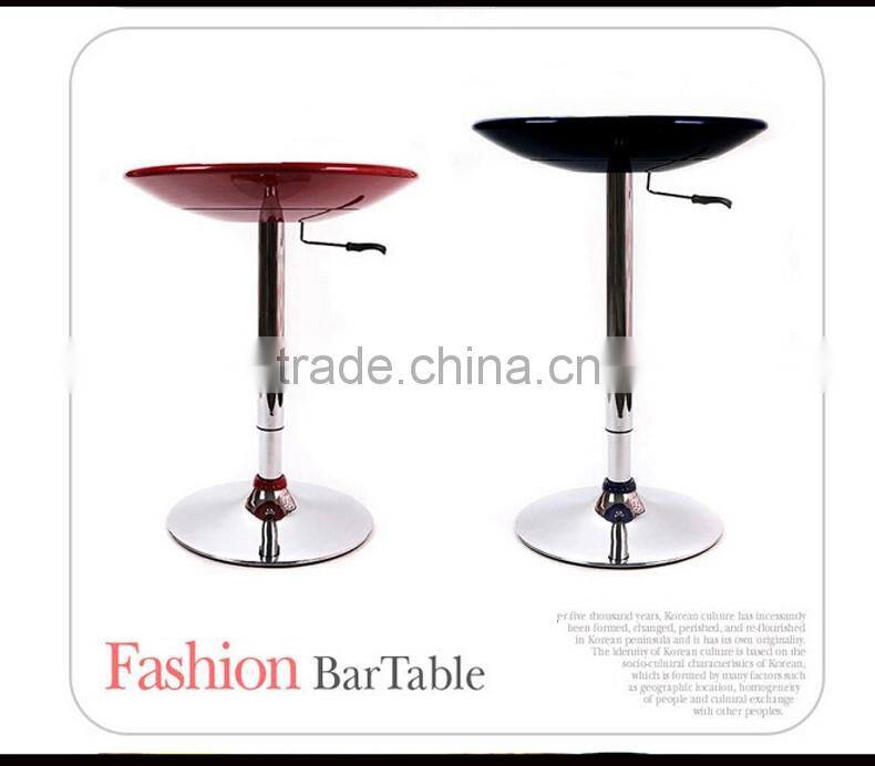 fashion modern ABS plastic top height adjustable chromed steel bar table LQ- BT312