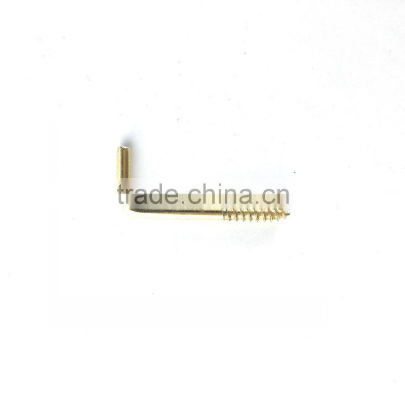 Brass-Plated Square Bend Screw Hook