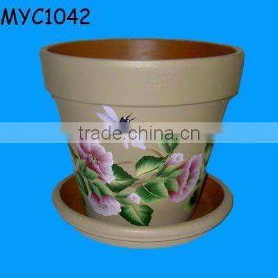 Gold plated terracotta indoor herb pots