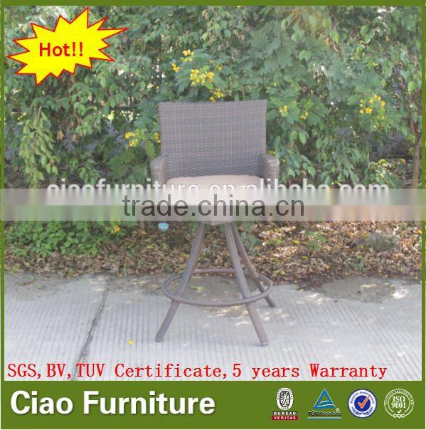 Outdoor bar furniture revolve bar chair rattan bar stool