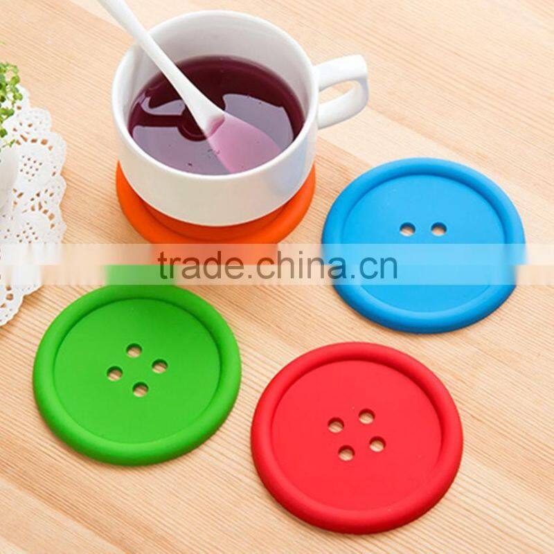 colorful fastener -shaped silicone cup mat/household product