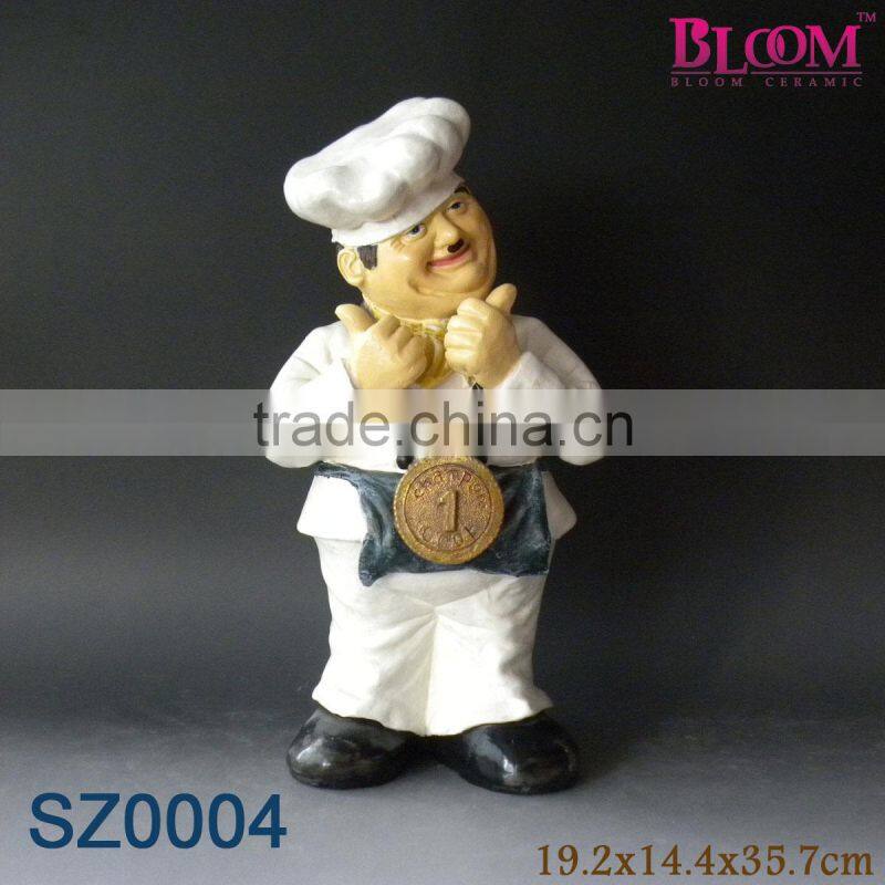 Unique home decorative polyresin chef craft
