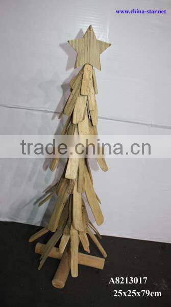 stand christmas tree made of wood
