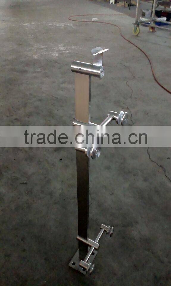 Frosted Glass Balcony Balustrade/Stainless Steel Handrail