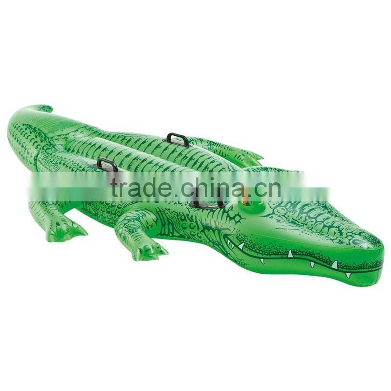 2017 hot selling leasure giant pool float water game toys inflatable crocodile kids ride on outdoor swim party tools