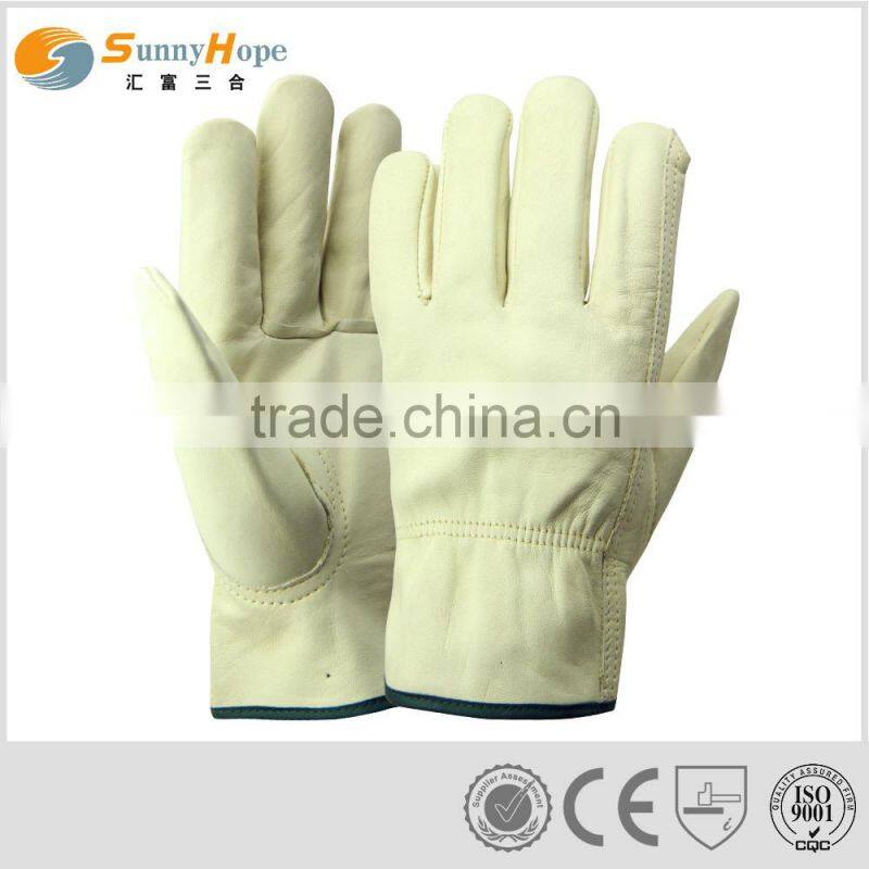 cowhide leather elastic driver gloves safety protection driver gloves