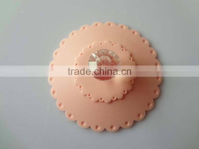 Silicone Cup Lids - Diamond Mug Cover - Silicone Glass Cover Suction Lids for Coffee and Tea Cup