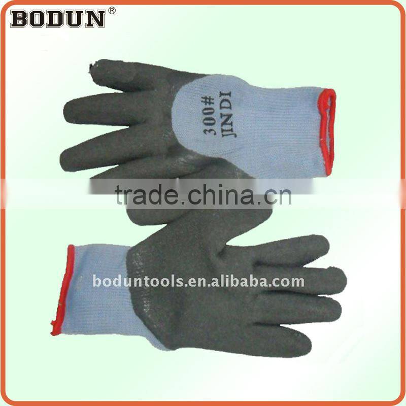 A1008 21 Stitches cotton glove with wrinkle nitrile