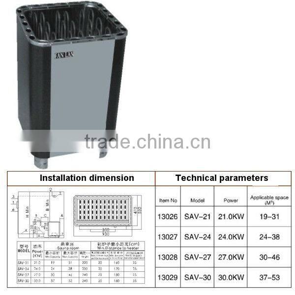 10.5-18kw stainless steel dry sauna stove Stainless Steel Dry Sauna Heater