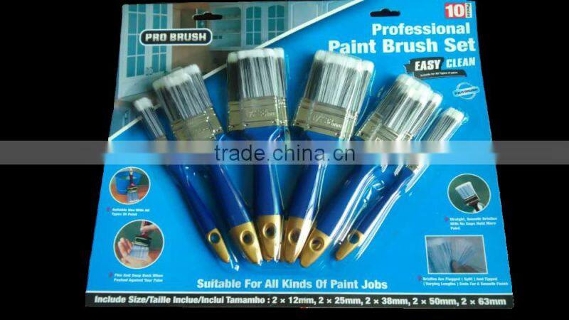 High quality 10 pc Soft handle PET brush Paint brush set