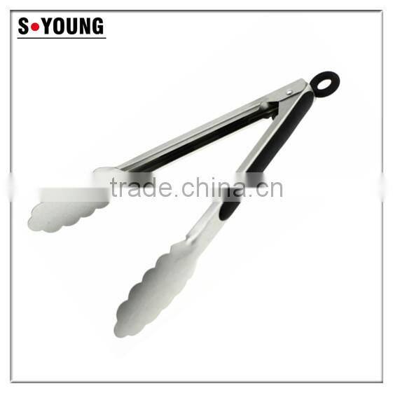 39031 9 Inch Stainless Steel Kitchen Tongs BBQ Grill Food salad Tongs With Lock