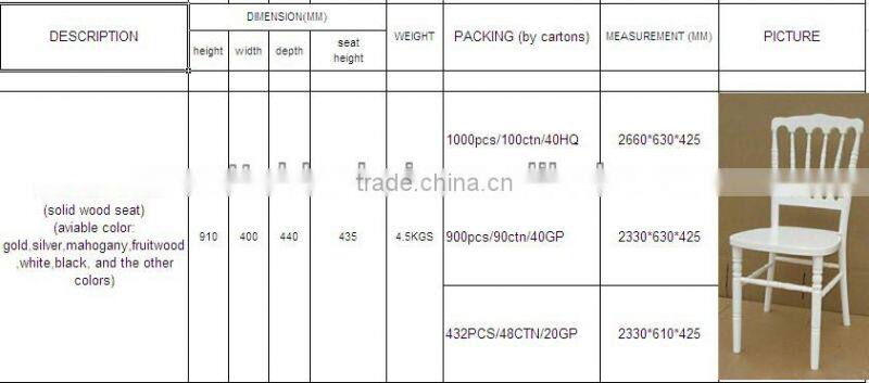 special beautiful Gold color wood napoleon chair with cushion