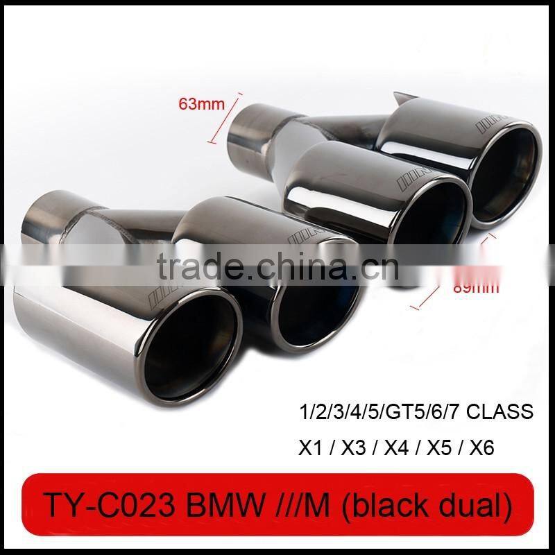 auto modified stainless exhaust tips laser M polish for bmw