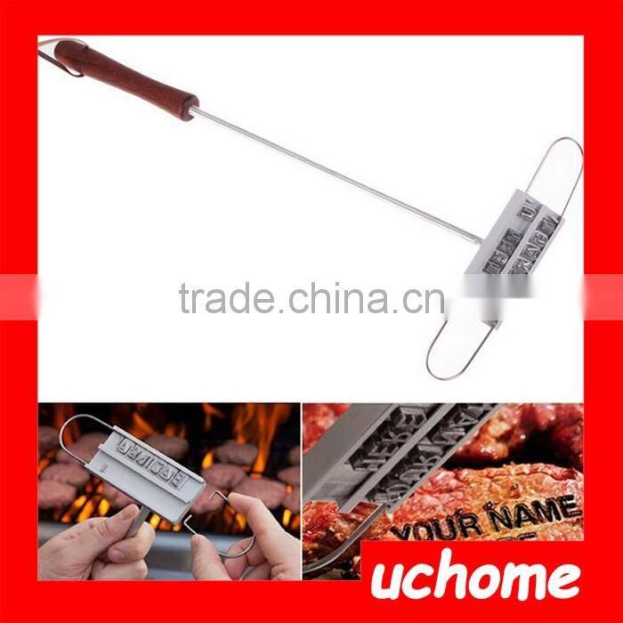 UCHOME DIY Barbecue Tools Branding Iron Stamp with Changeable Letters BBQ Branding Iron