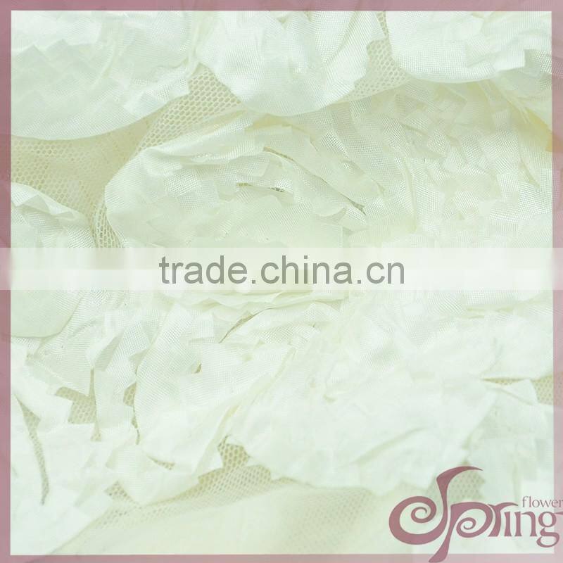 White embroidery coiling ribbon lace applique work design 3d lace fabric