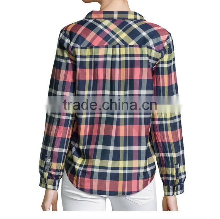 yarn dye women blouse,cotton/silk blouse, summer blouse,women tops