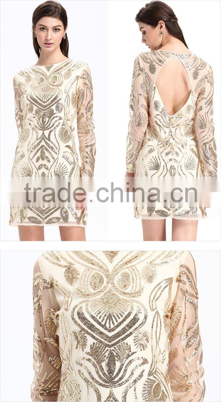 Domin new fashion beading and sequin ladies clothes dress