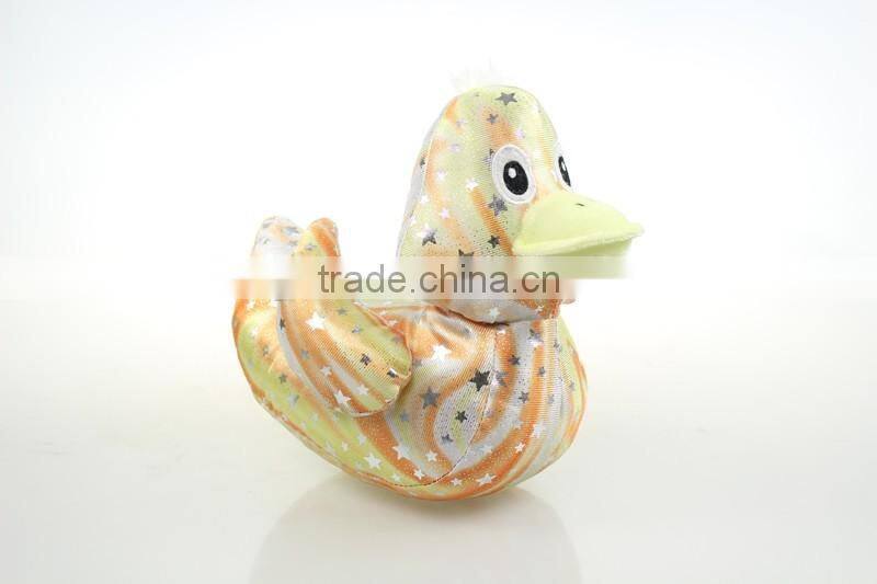 Cute 3 color wholesale cheap duck light toy plush duck with sand