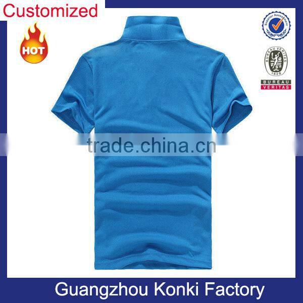 Blue 100% cotton High Quality Customized Logo Printed Blank Casual Polo Shirt