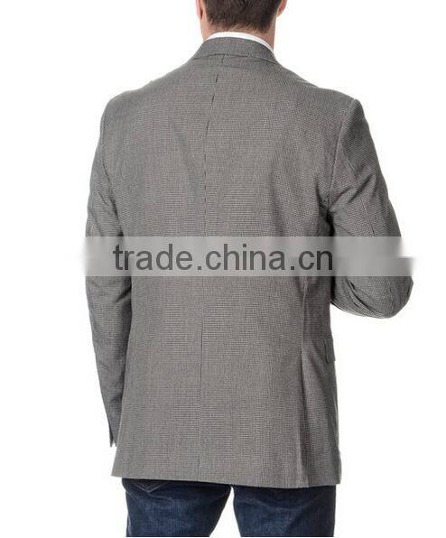 Men's Black and White Houndstooth 2-button Blazer