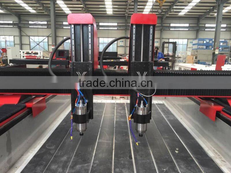 Two heads cnc stone granite engraving machine for stone wood metal engraving or cutting machine