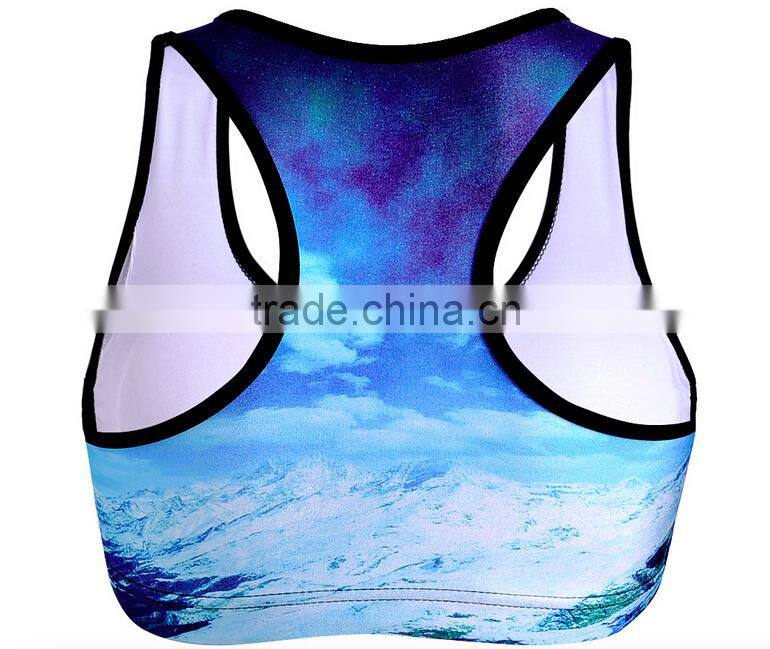 Summer Women Seamless Gym Walk Lace Sport Leisure quick dry Underwear Bra Tank Crop All Over Printing Top Vest