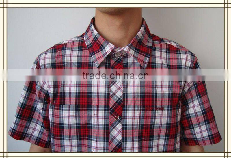 men plaid cotton /spandex shirt 2012 new design
