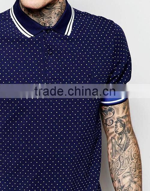 China dry fit comfortable full print men polo shirt factory price wholesale with low MOQ