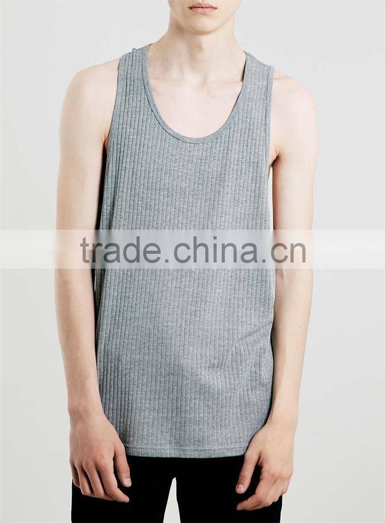 Slim fit plain grey loose tank tops men wholesale