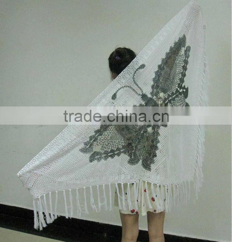 free crochet flower scarf pattern