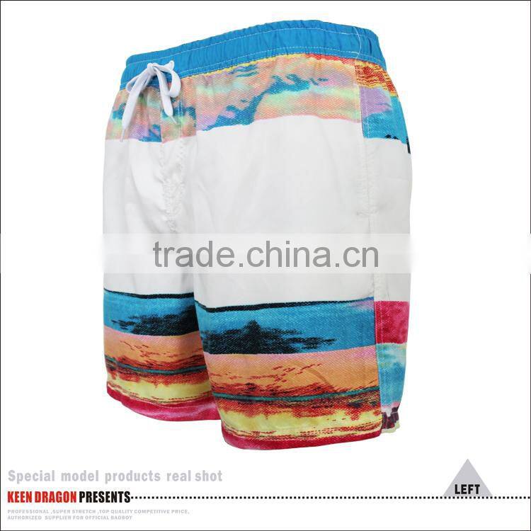 OEM Blue Beach Short Service Digital Printing 4 way stretch board shorts