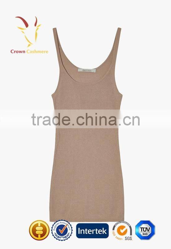 Women Round Neck Cashmere Sleeveless Knitted Sweater Pullover