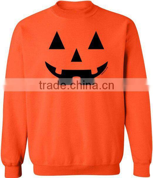 High quality orange and black 100% polyester custom Halloween printing t shirt and hoodies