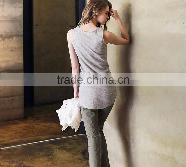 2016 good quality china promotional 100% cotton custom blank tank top for women