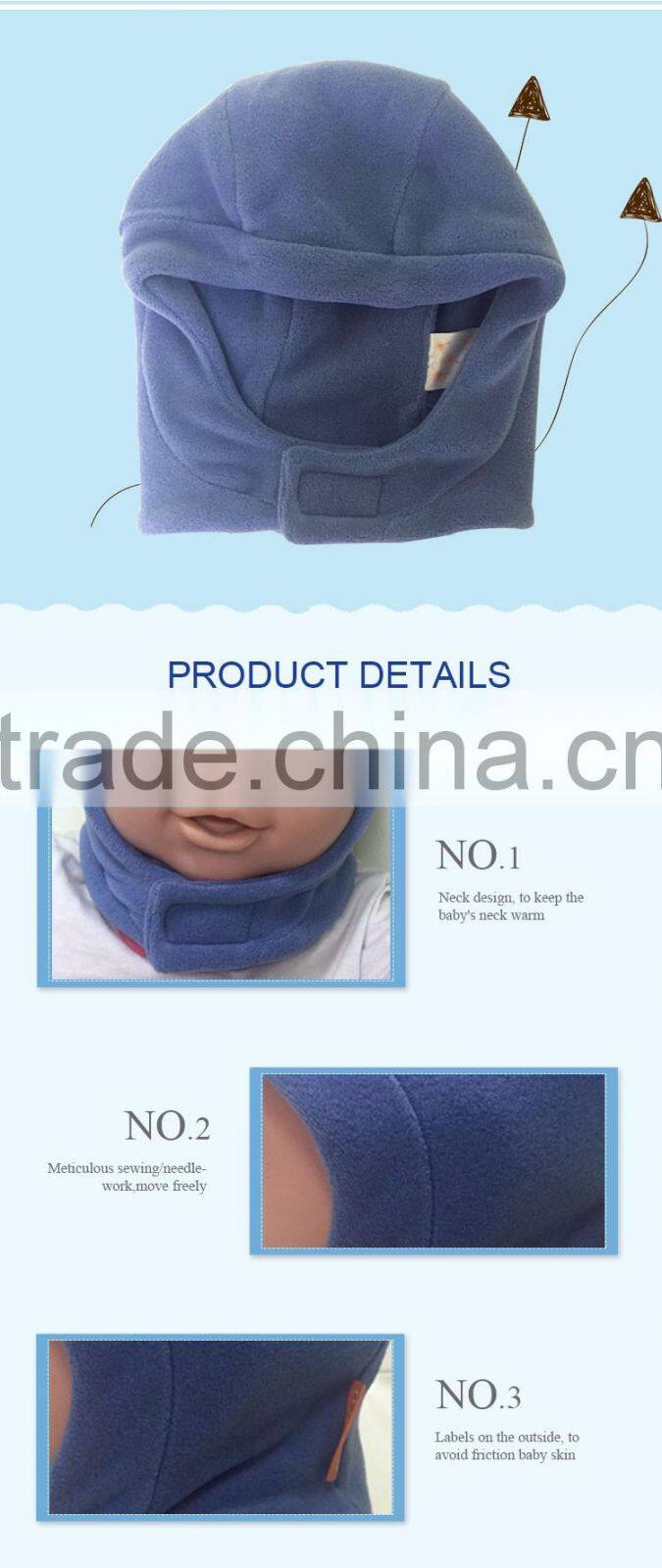 100%Polyester blue winter hats for babies and toddlers