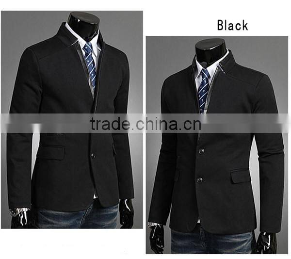 Mens slim fit fashion cotton blazer Suit Jacket black M to 2XL plus size Male blazers Mens coat