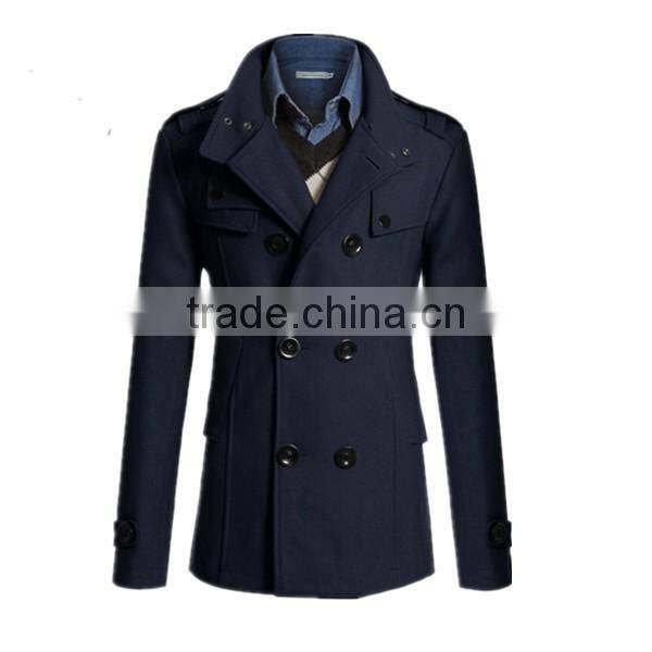 Hot sale 4 colors and 4 size for choice casual European stylish mature men coat woolen