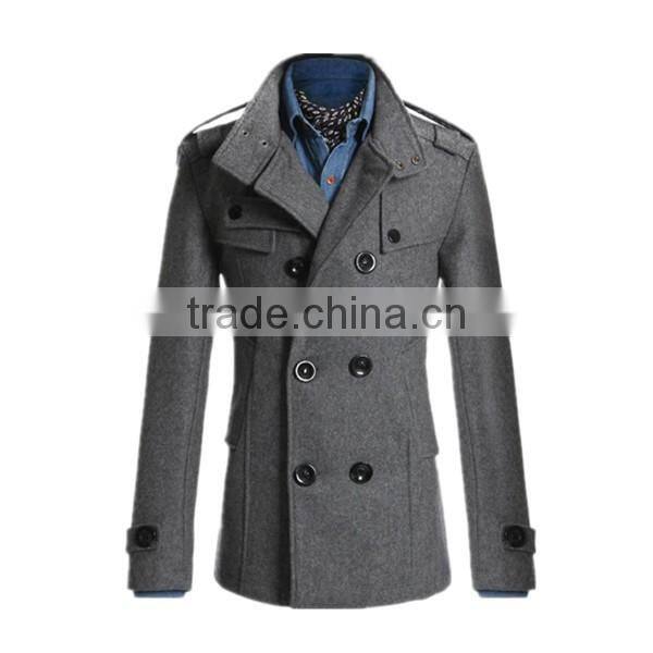Hot sale 4 colors and 4 size for choice casual European stylish mature men coat woolen