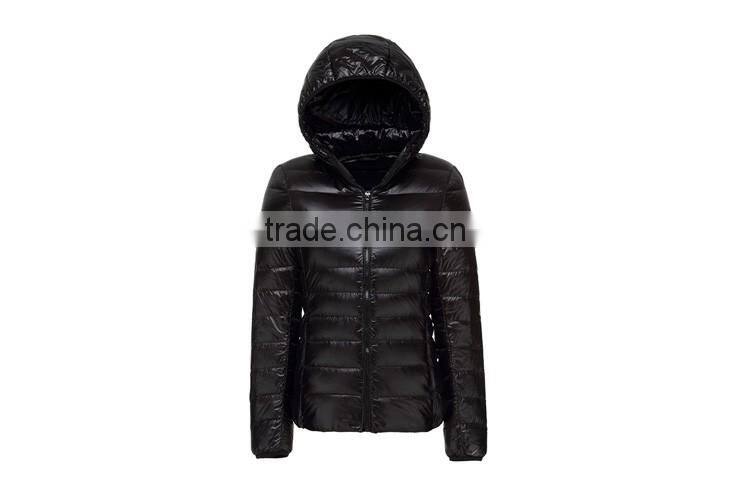 2016 new fashion ladies winter and autumn hooded short slim white duck down ultralight down jacket wholesale clothing