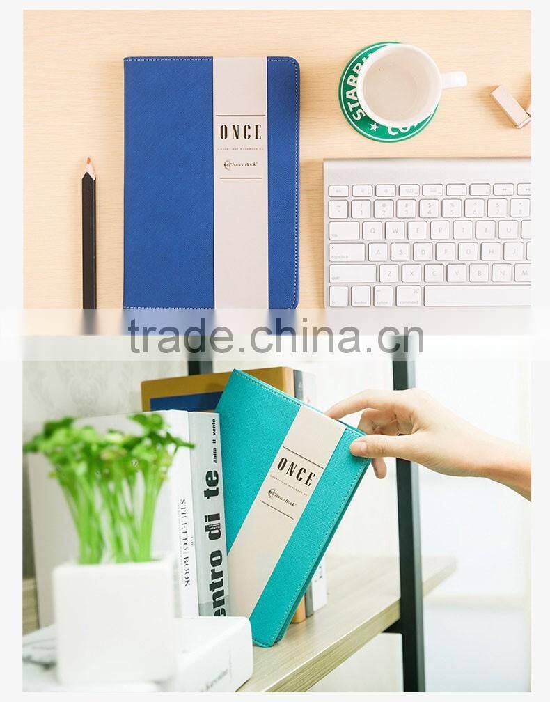A5 softcover busniess notebook PU section sawing binding planner for gift customizable logo