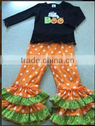 Fall halloween Boutique sets baby Girls outfit Wholesale Boutique outfit red baby girl ruffle polka dot remake outfits