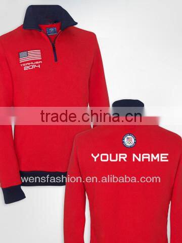 Custom Mens Clothing of Plain Red Pullover Hoodies high quality Sweatshirts