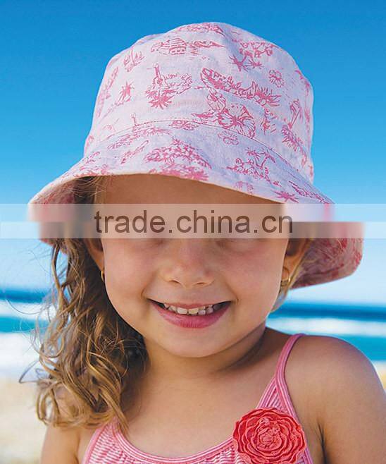 Hot Selling Girls Sunhat With Pink And Red Summer Sun Reversible Bucket Hat Girl Summer Hat Kids Wear A-NP-KC905-343