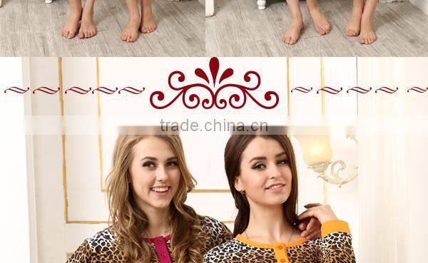 OEM winter design leopard custom pajamas cotton women nightgowns