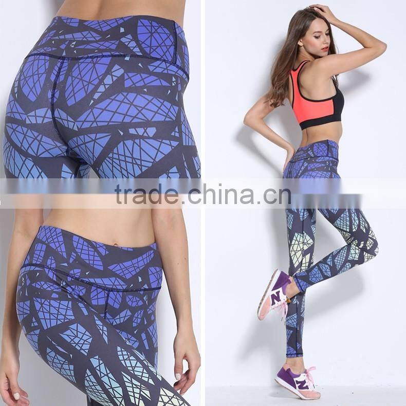 Womens sublimation printing fitness yoga wear pants