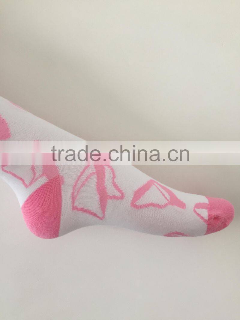Korean Cartoon Young Girl Tube Pink Color Custom Design Make Your Own Socks