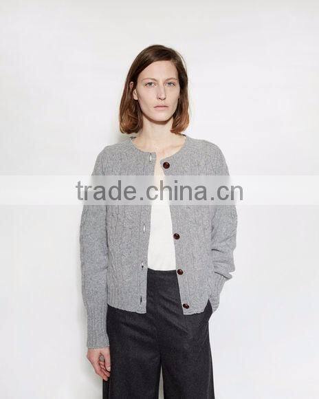 New Design Woolen Knitted Women Sweater Cardigan